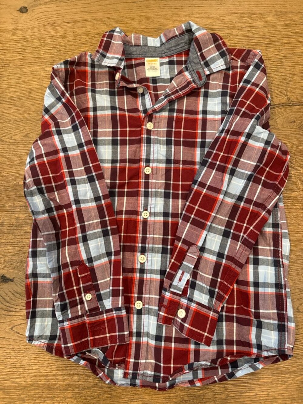 Boys Plaid Button Down Shirt Size 7/8 The Children's Place